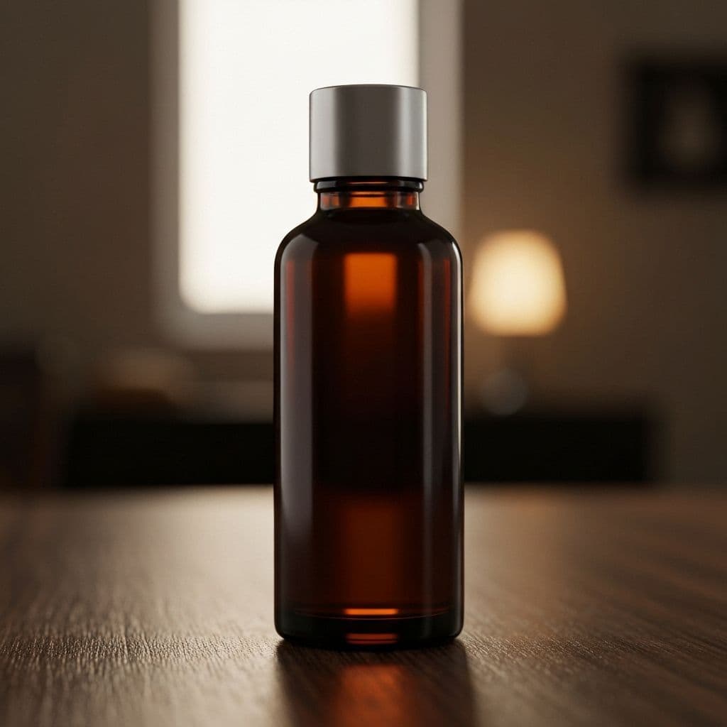 Bottle of pure Ceylon cinnamon bark oil